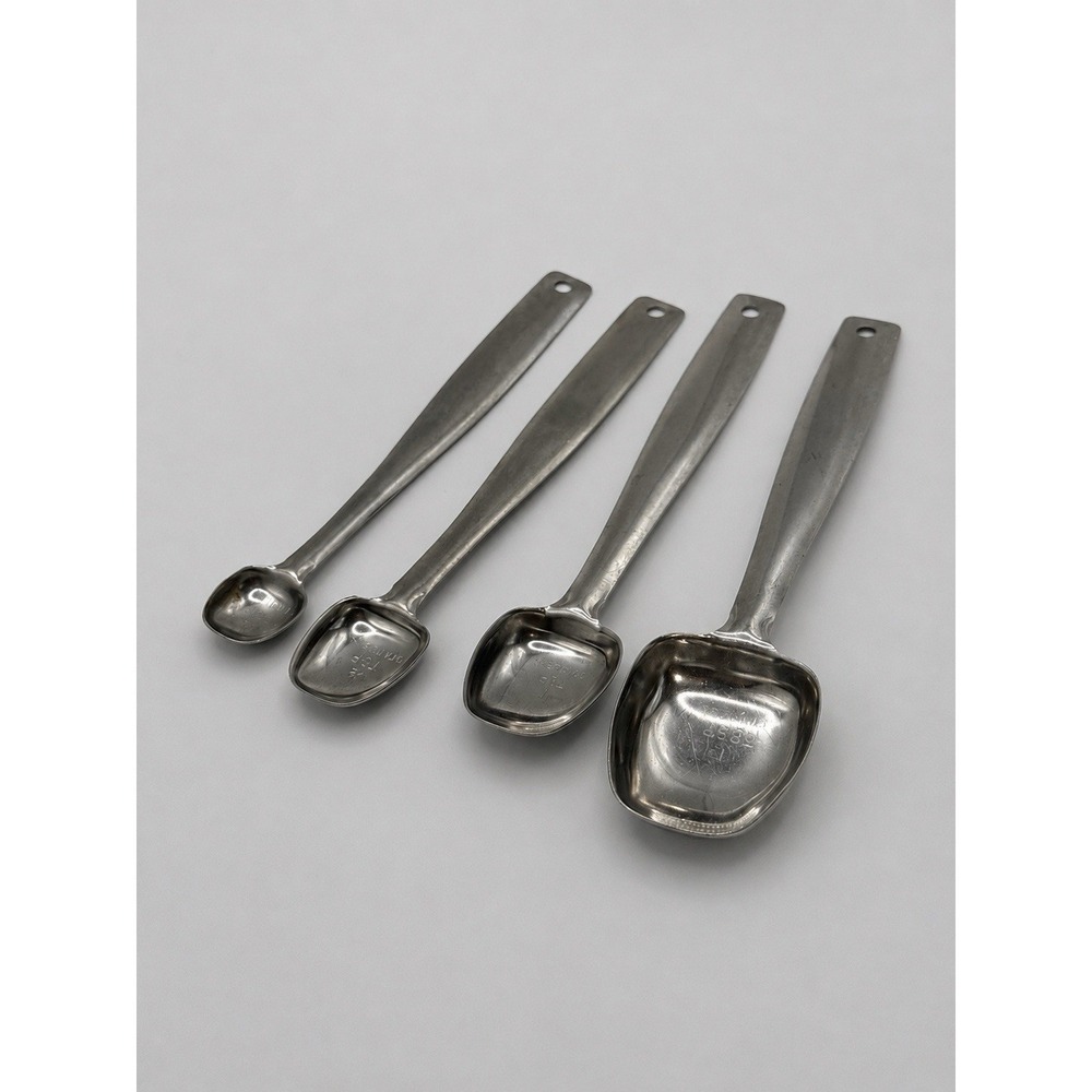Stainless Steel Measuring Spoons Set 4 Piece 1 Tbsp 1 Tsp 1-1/2 1/4 Tsp